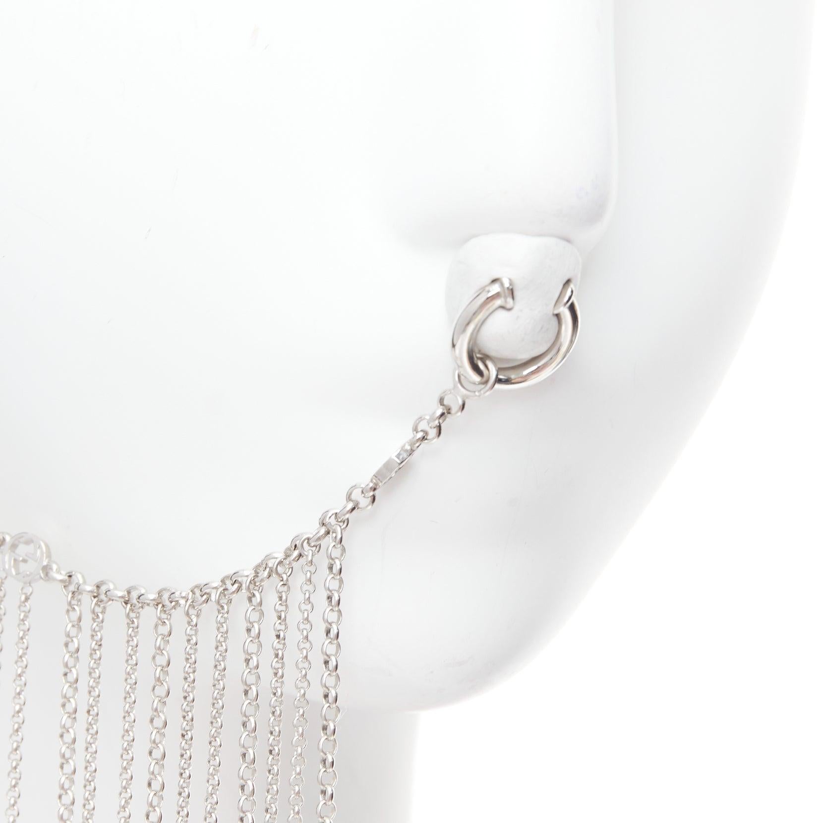Rare GUCCI Alessandro Michele Runway GG charm chain clip on nose earring 2