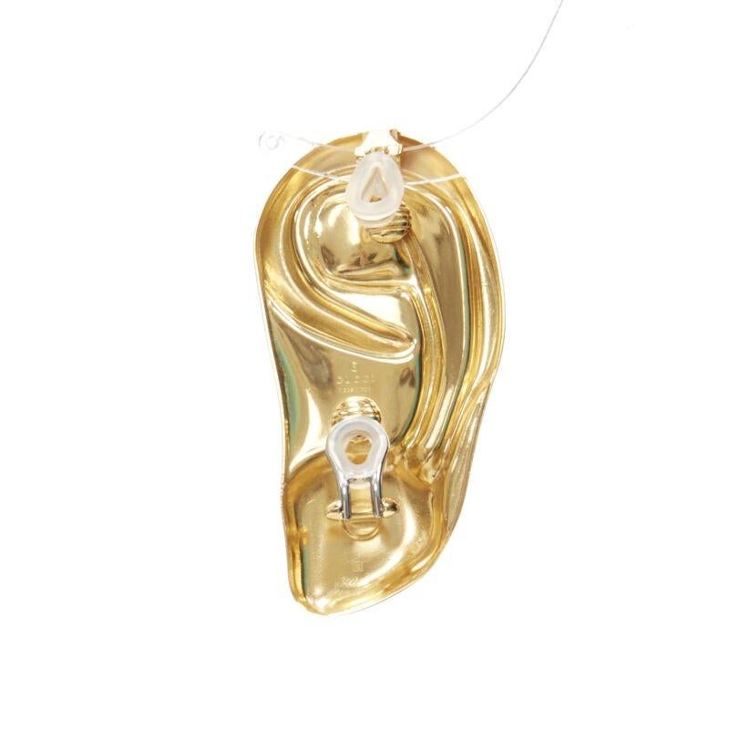 rare GUCCI ALESSANDRO MICHELE Runway Surrealist gold ear clip on earring single In New Condition For Sale In Hong Kong, NT