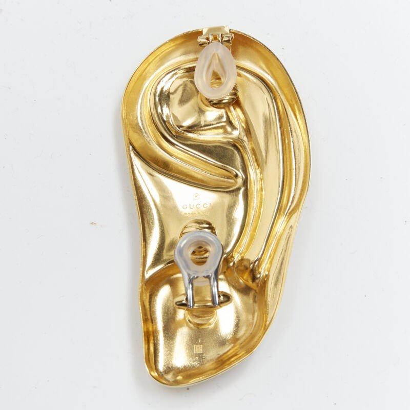 rare GUCCI ALESSANDRO MICHELE Runway Surrealist gold ear clip on earring single For Sale 1