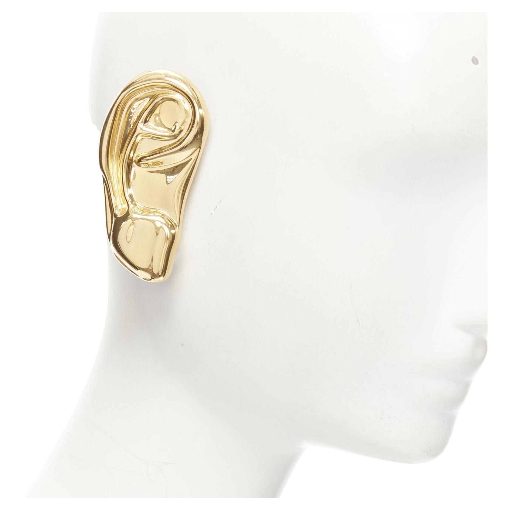 rare GUCCI ALESSANDRO MICHELE Runway Surrealist gold ear clip on earring  single For Sale at 1stDibs | gucci ear cuff, gucci ears, gucci ear clip