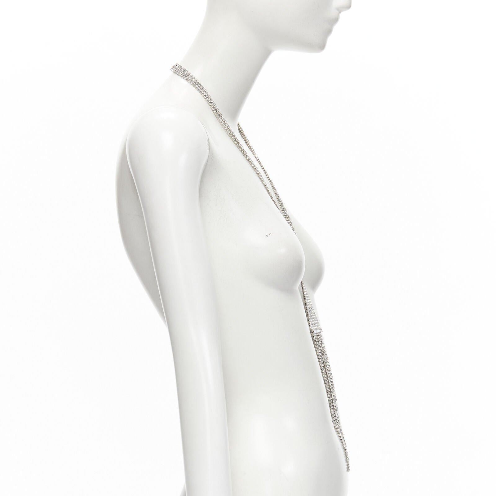 Seltene GUCCI ALESSANDRO MICHELE Silber Kristall GG Dreieckige Quaste Halskette mit Quaste Damen im Angebot