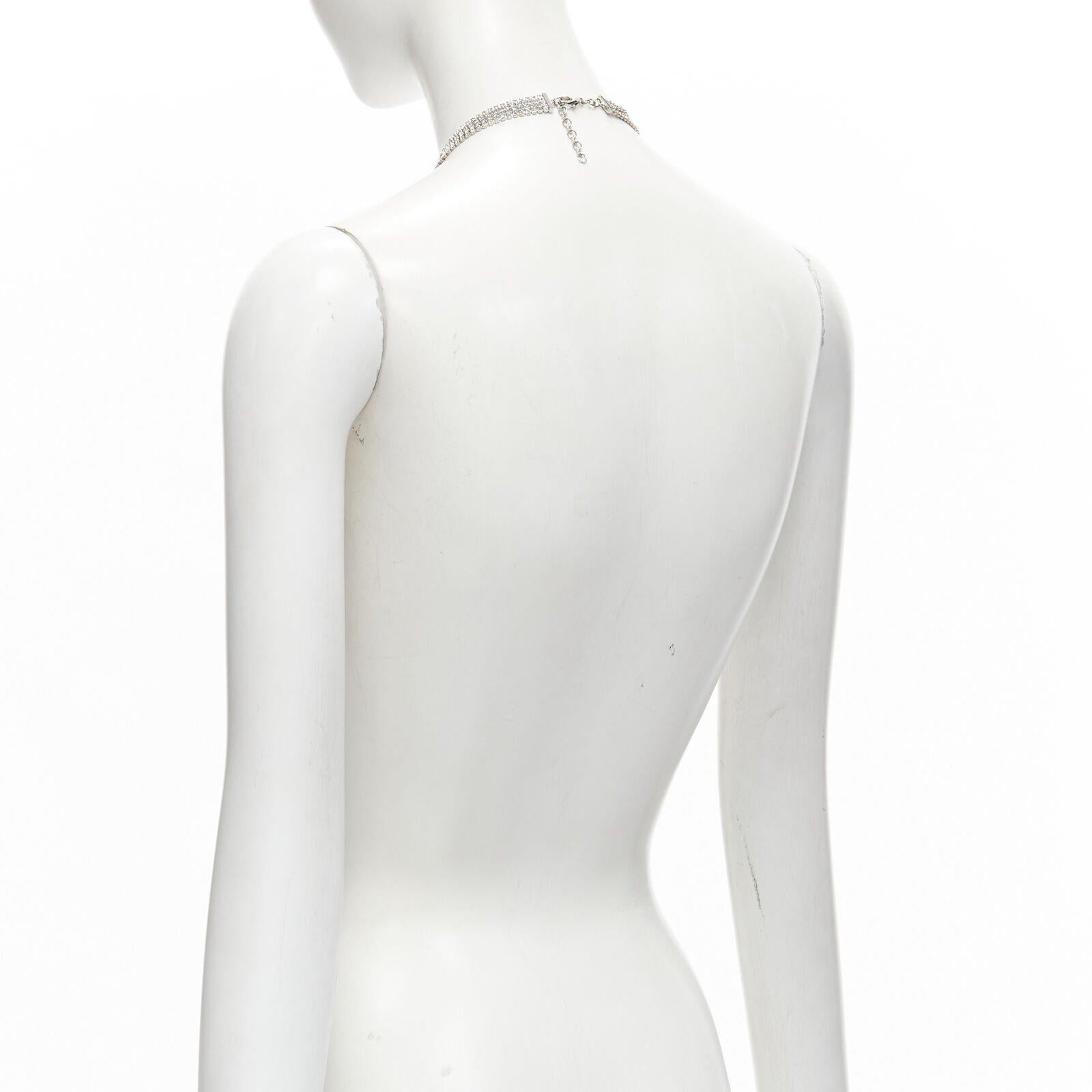 Seltene GUCCI ALESSANDRO MICHELE Silber Kristall GG Dreieckige Quaste Halskette mit Quaste im Angebot 1