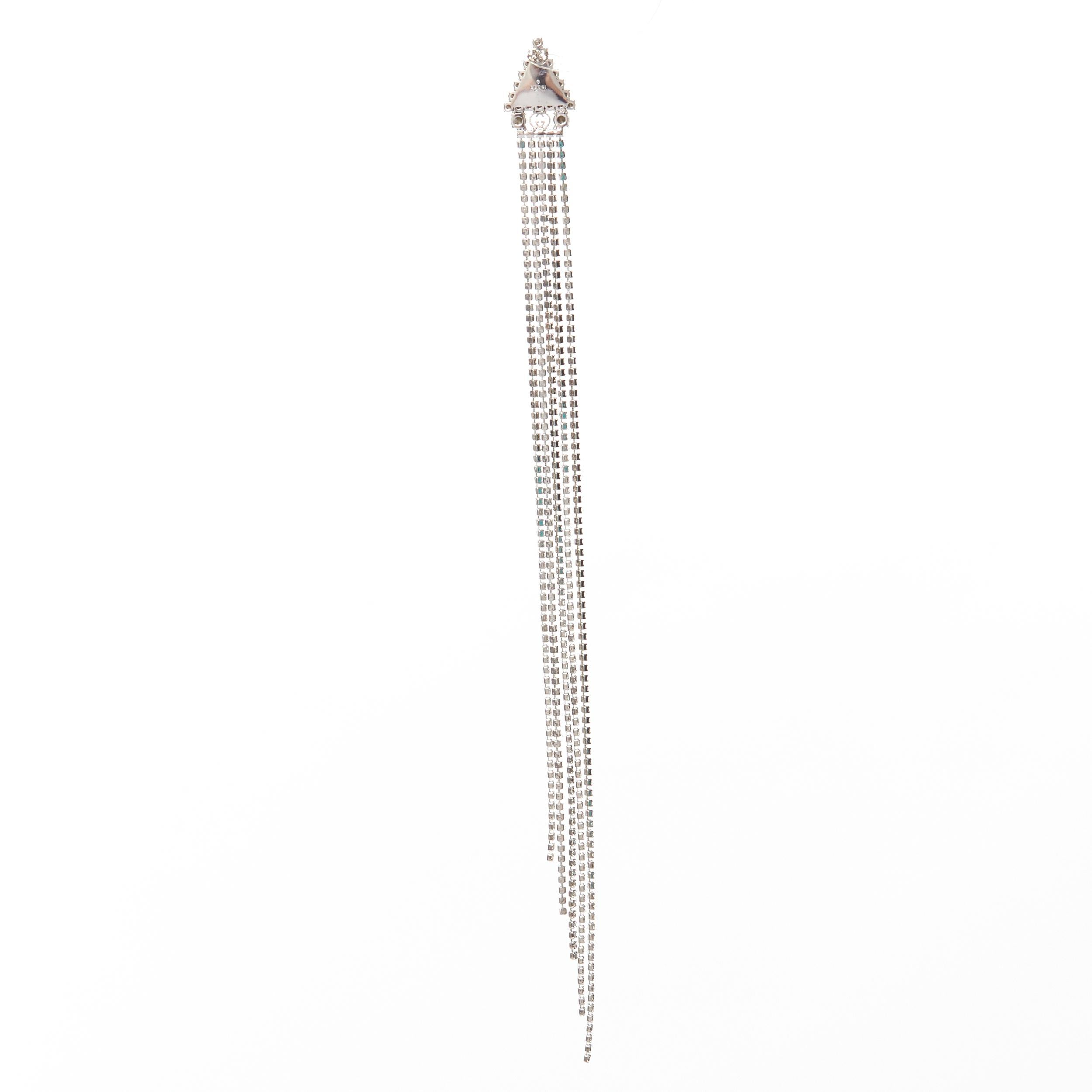 Rare GUCCI ALESSANDRO MICHELE triangle long tassel single statement earring For Sale 4