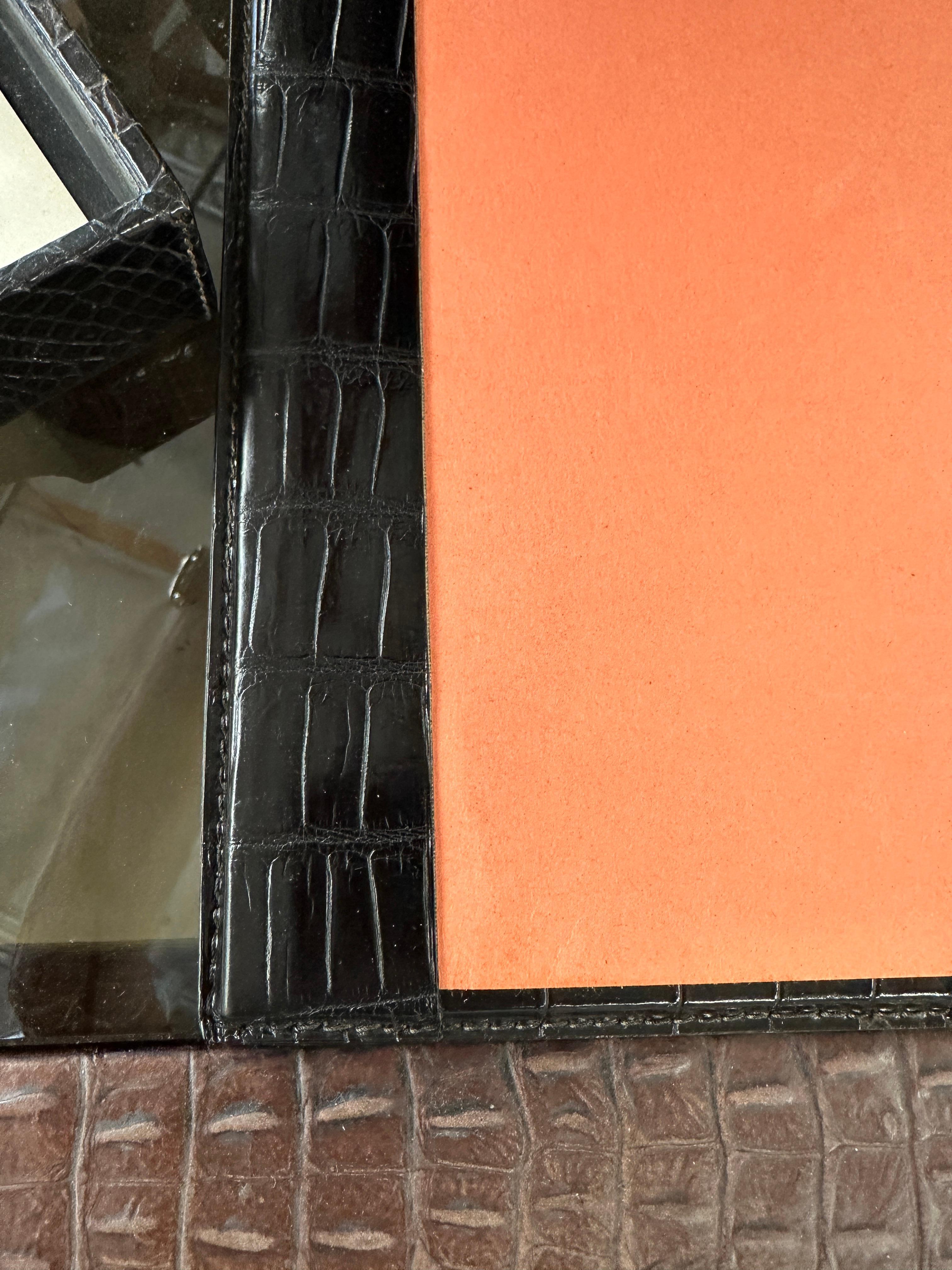 Rare Gucci Alligator / Crocodile Leather 4 Piece Desk Set For Sale 11