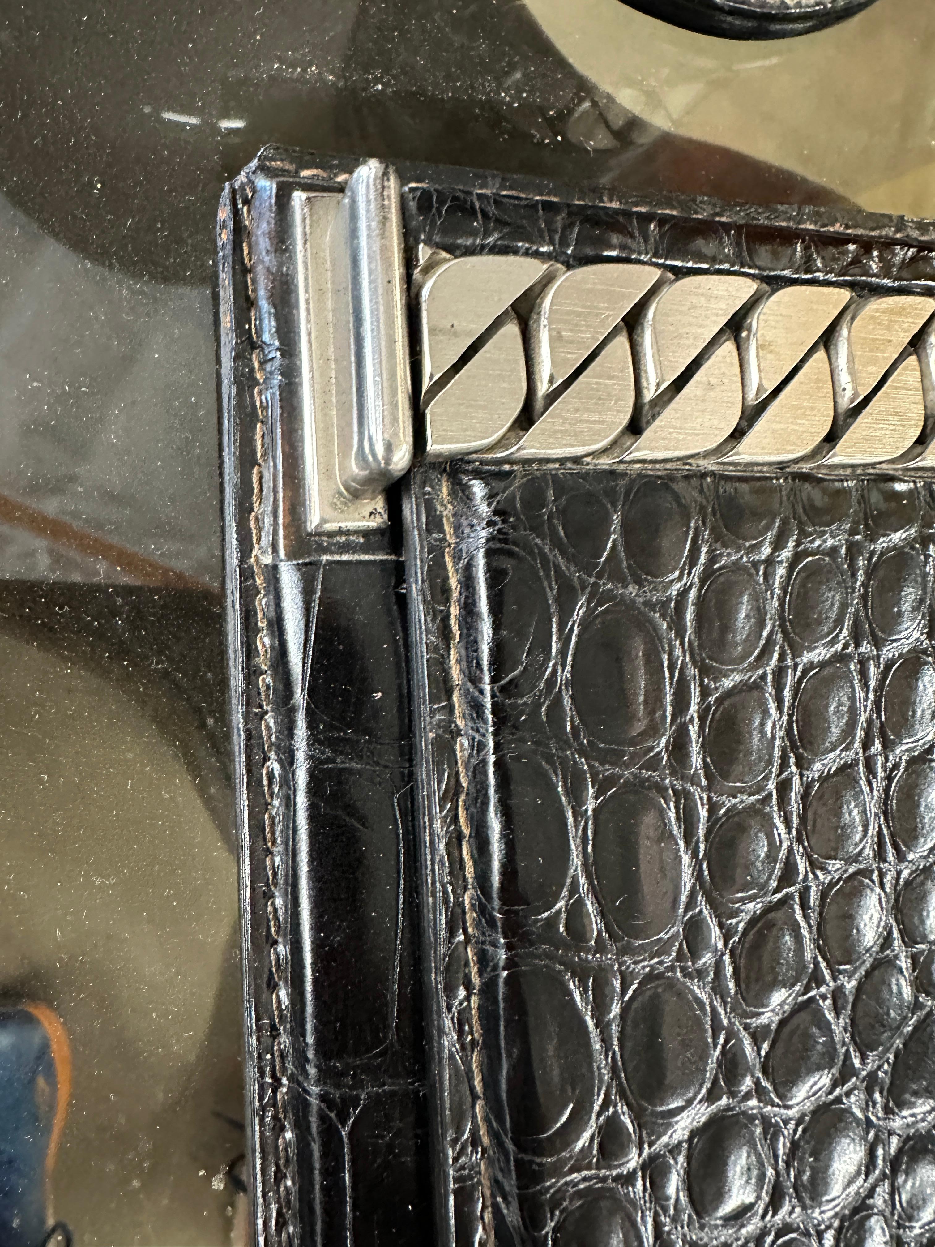 Rare Gucci Alligator / Crocodile Leather 4 Piece Desk Set For Sale 12