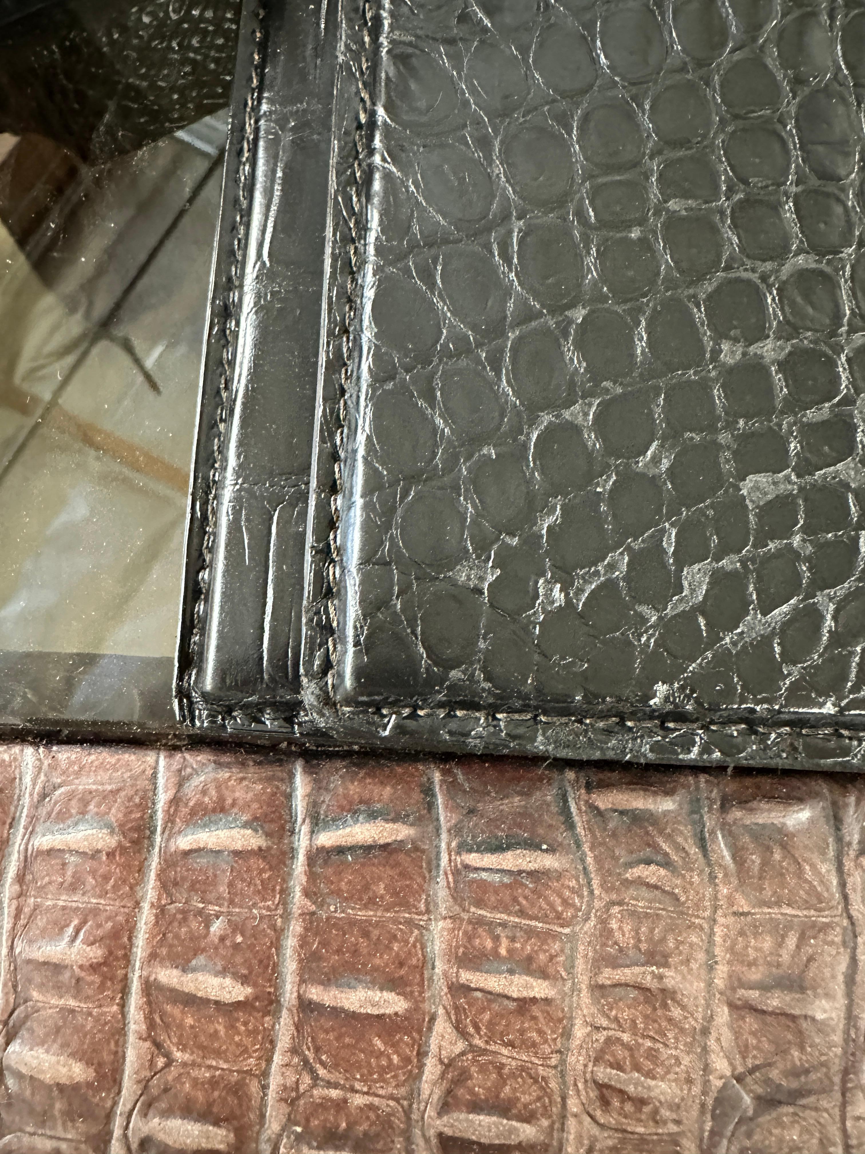Rare Gucci Alligator / Crocodile Leather 4 Piece Desk Set For Sale 5