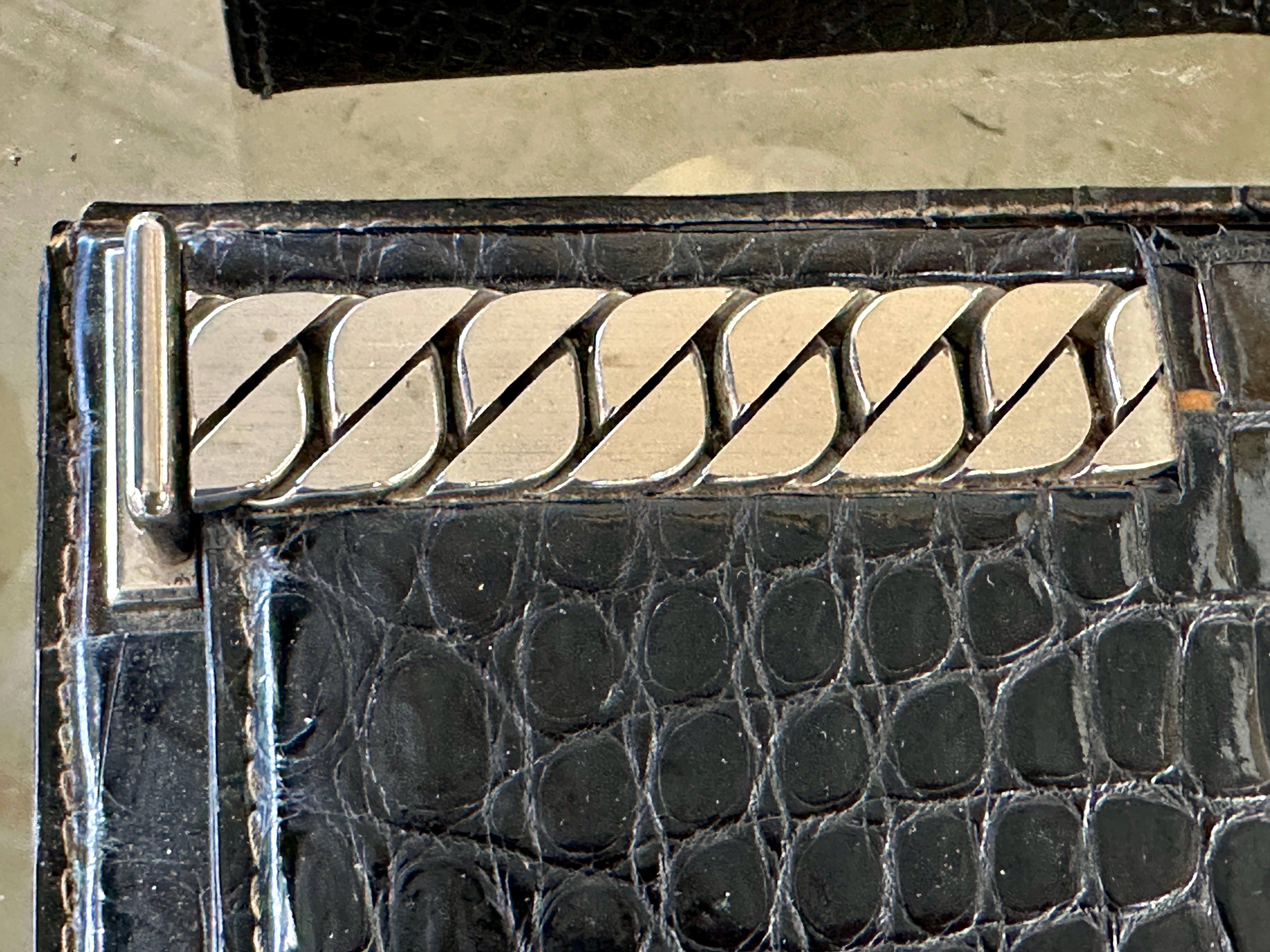 Rare Gucci Alligator / Crocodile Leather 5 Piece Desk Set  For Sale 7