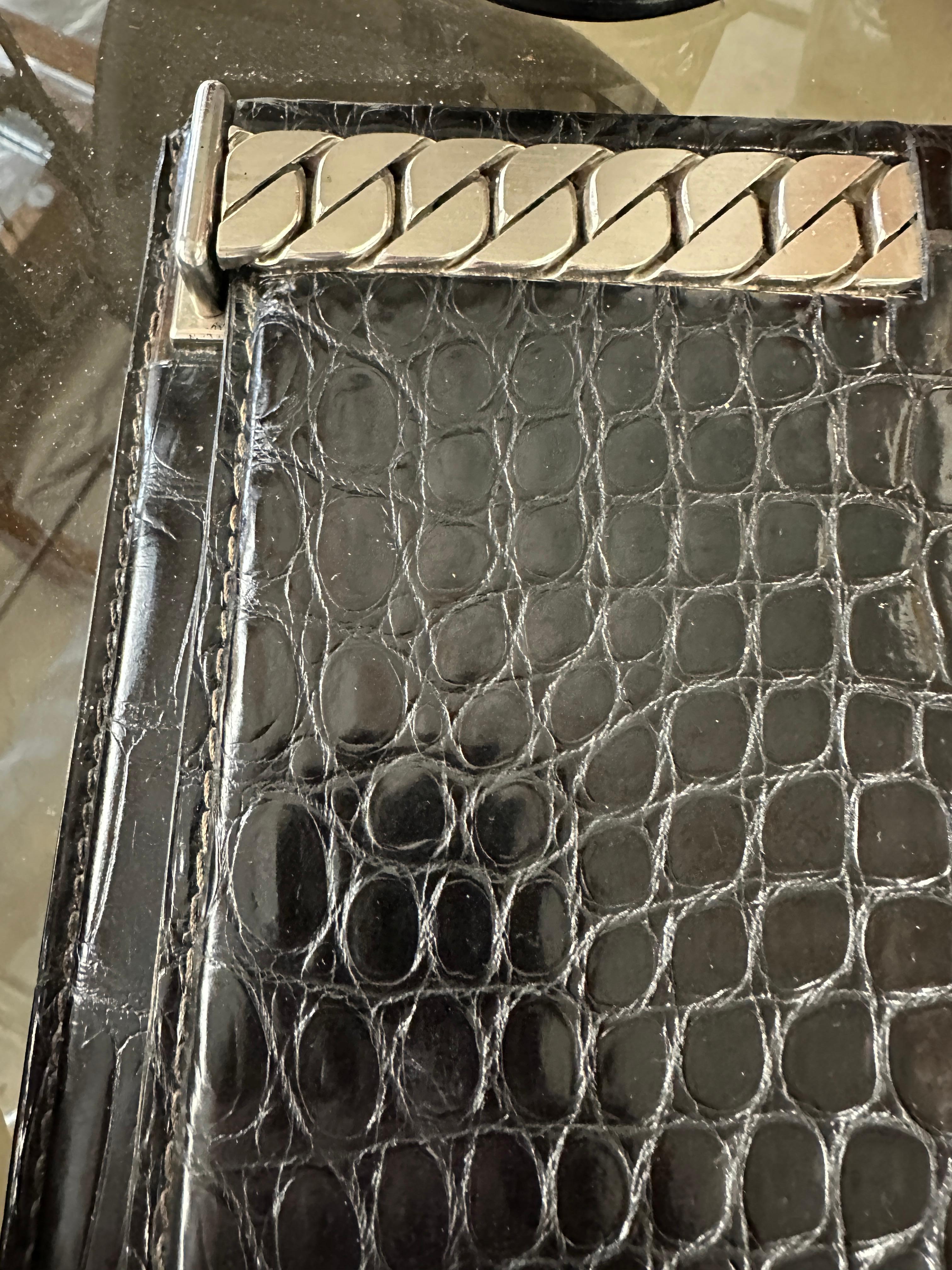 Rare Gucci Alligator / Crocodile Leather 4 Piece Desk Set For Sale 9