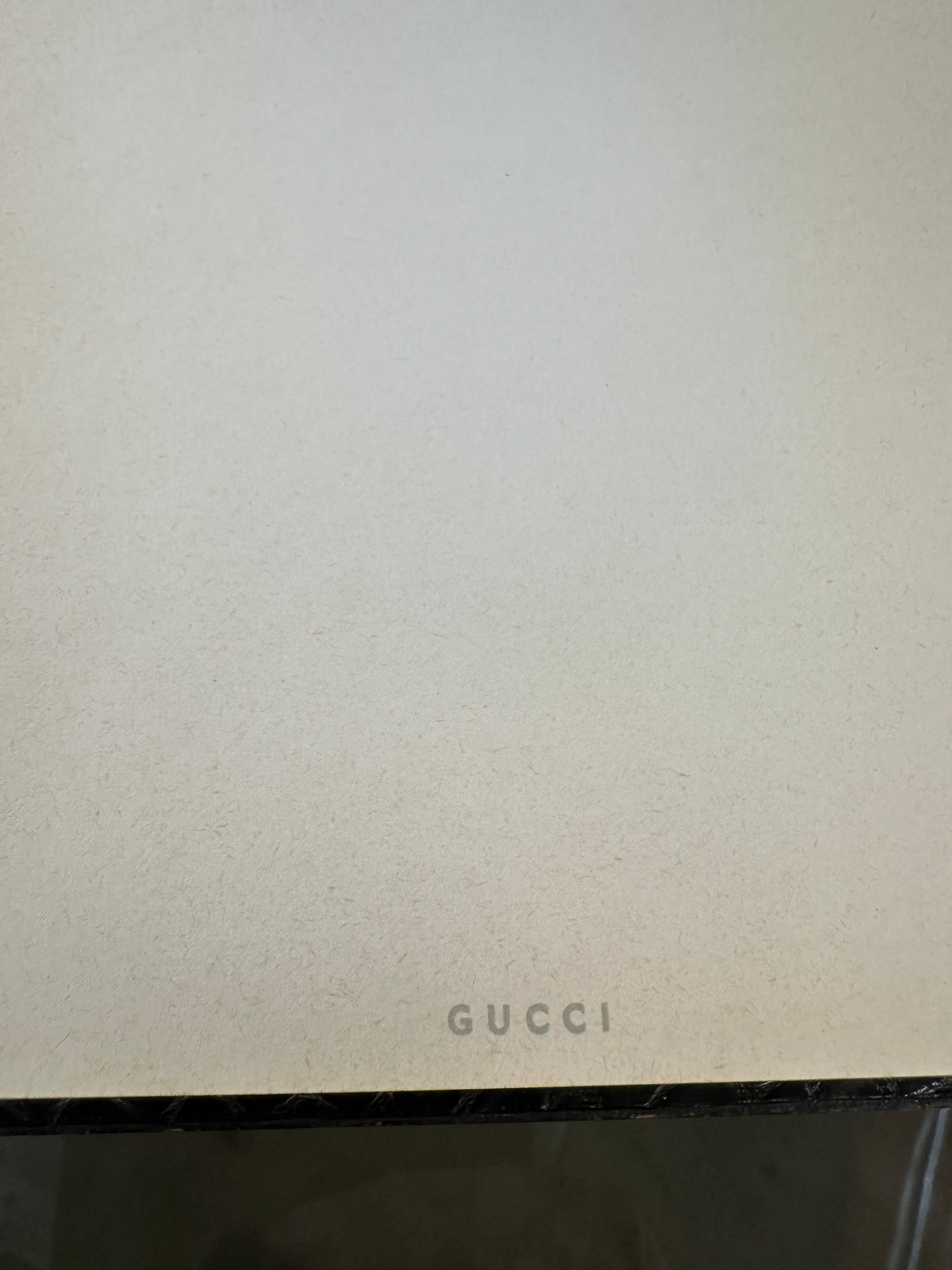 Rare Gucci Alligator / Crocodile Leather 4 Piece Desk Set In Good Condition For Sale In Palm Springs, CA