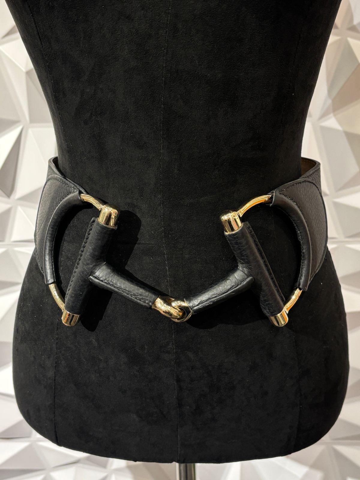 Rare Gucci Black Leather Oversized Horsebit Belt In Good Condition In Jakarta, Daerah Khusus Ibukota Jakarta