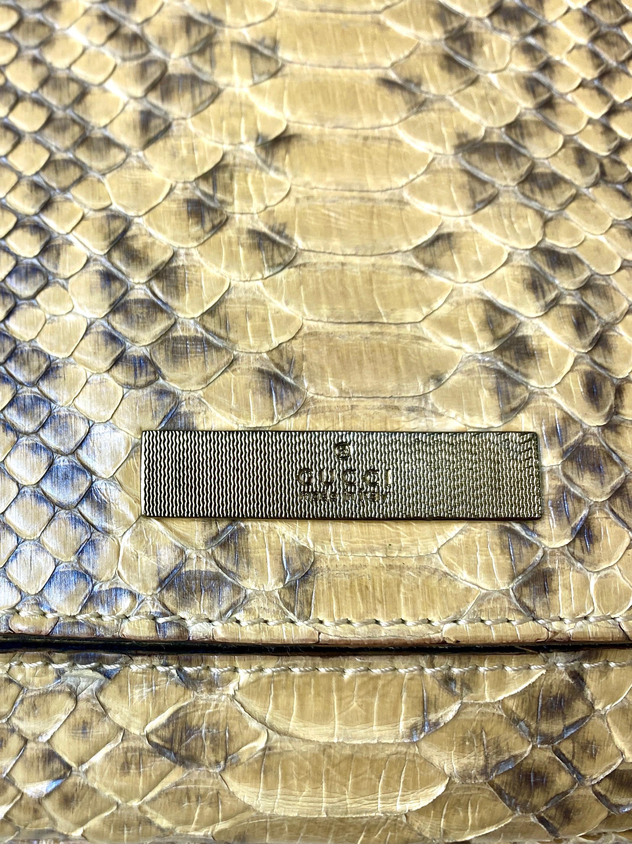 Rare GUCCI by Tom Ford 2000 Exotic Skin Clutch Bag Purse with Chain Strap For Sale 3