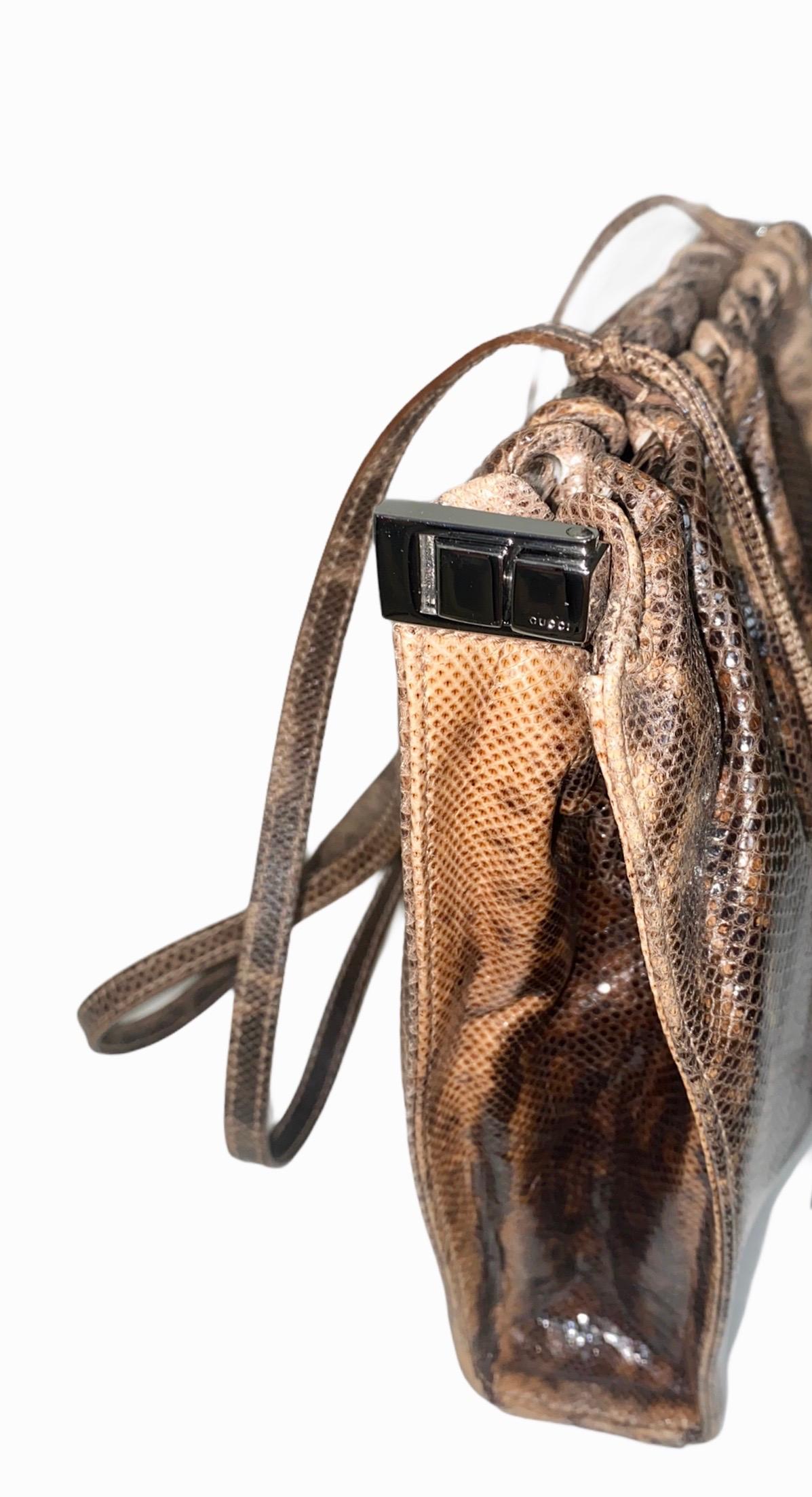 Seltene GUCCI by Tom Ford 1999 Exotische Karung Haut Clutch Tasche Handtasche (Schwarz)