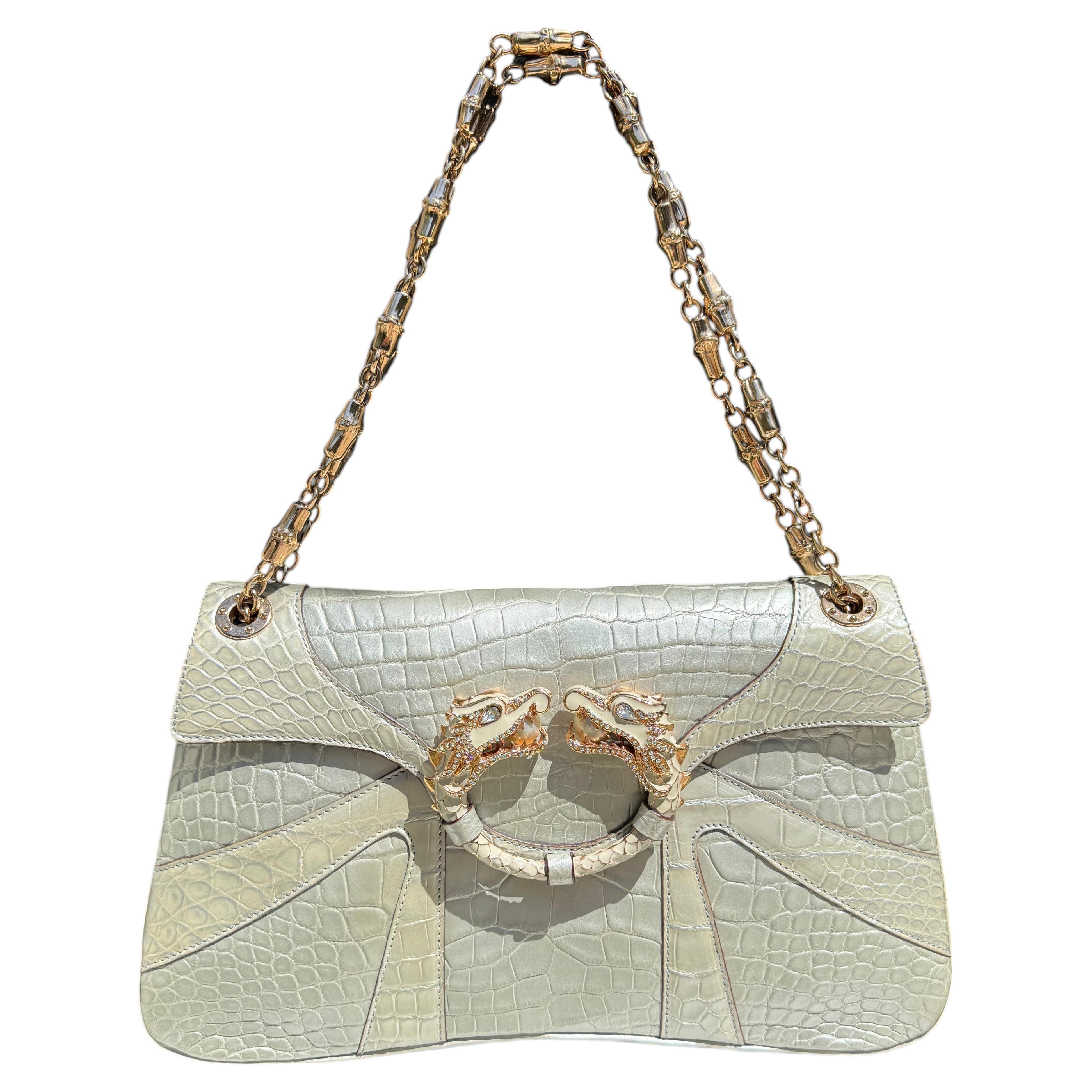 Rare Gucci by Tom Ford FW 2004 Dragon bag in crocodile