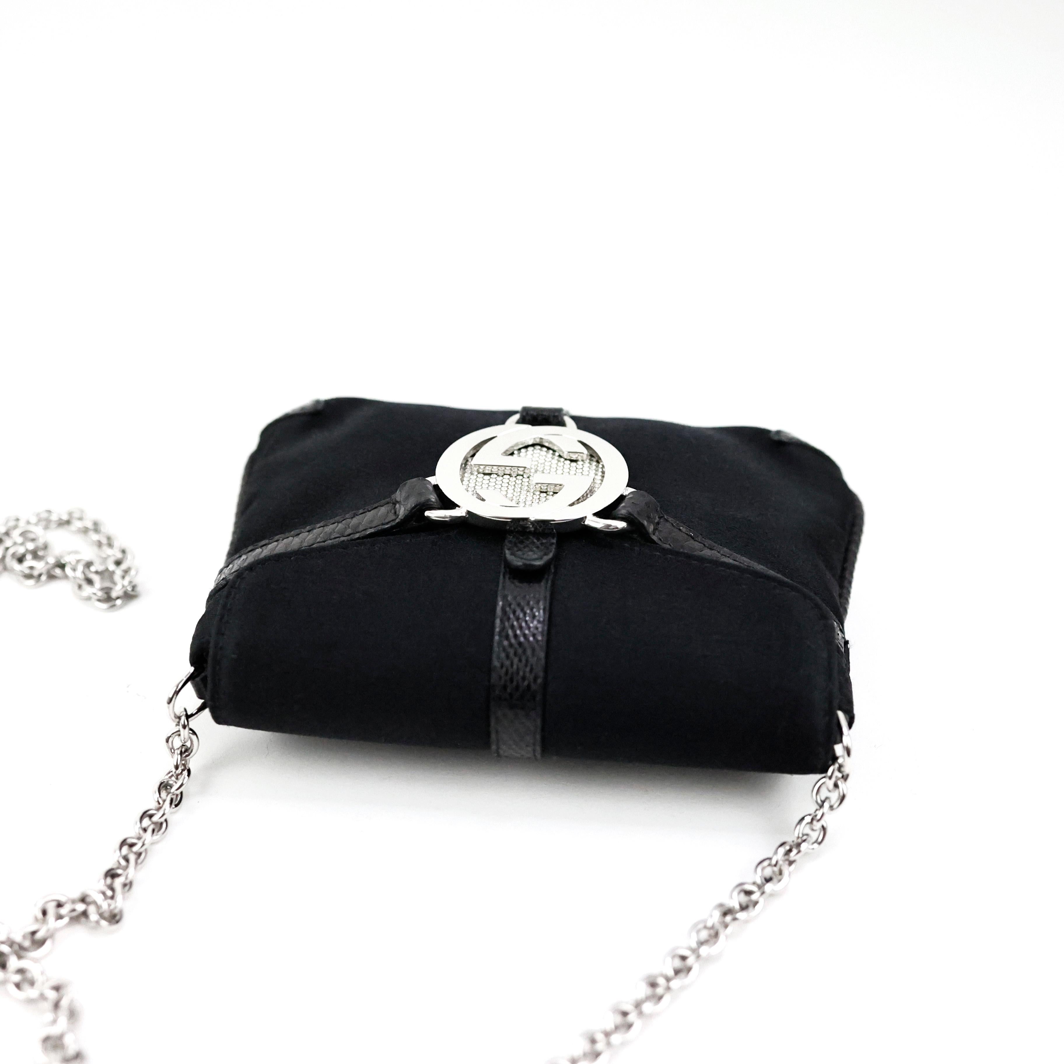 Rare sac à bandoulière Gucci by Tom Ford mini GG embelli de cristaux imbriqués en vente 1