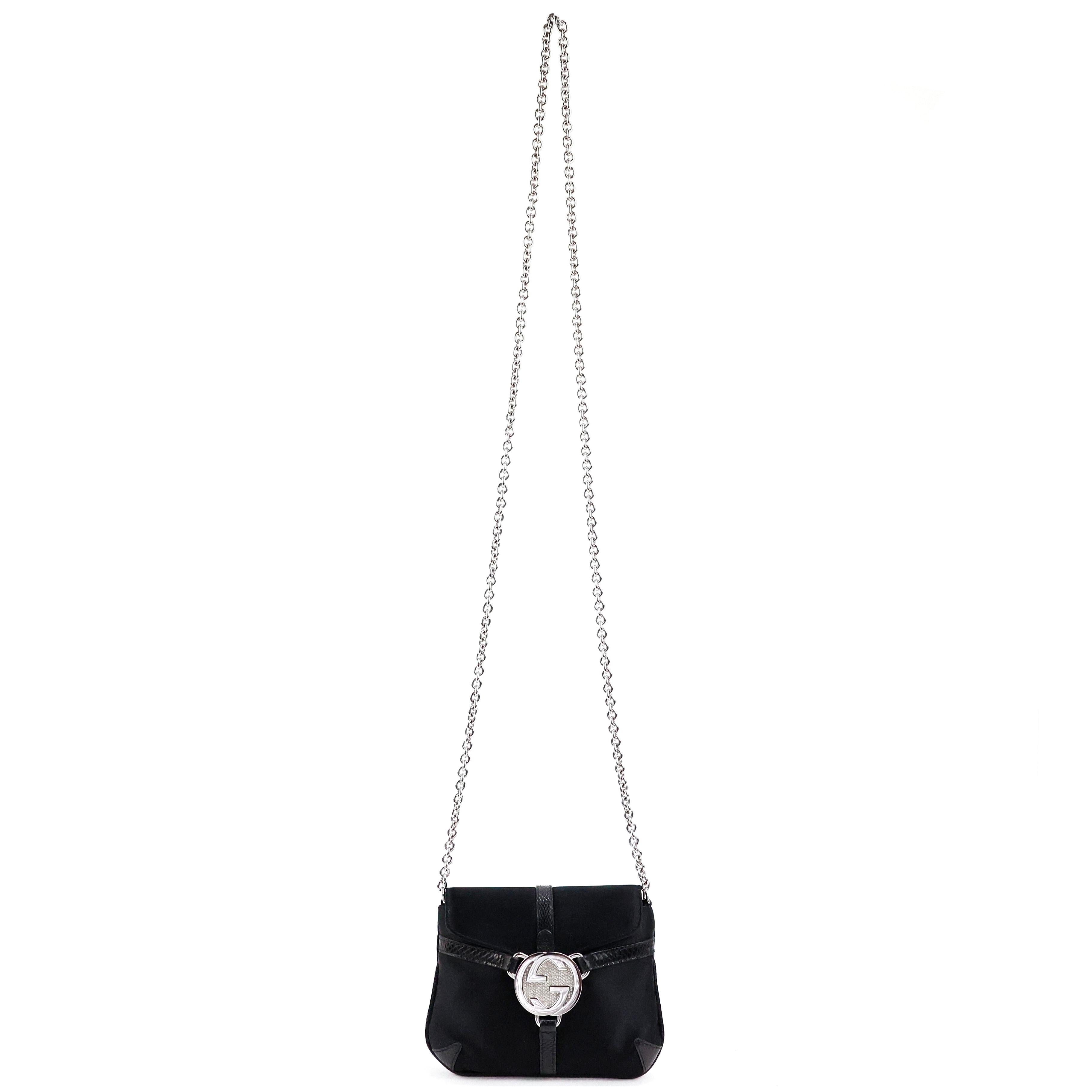 Rare sac à bandoulière Gucci by Tom Ford mini GG embelli de cristaux imbriqués en vente 2