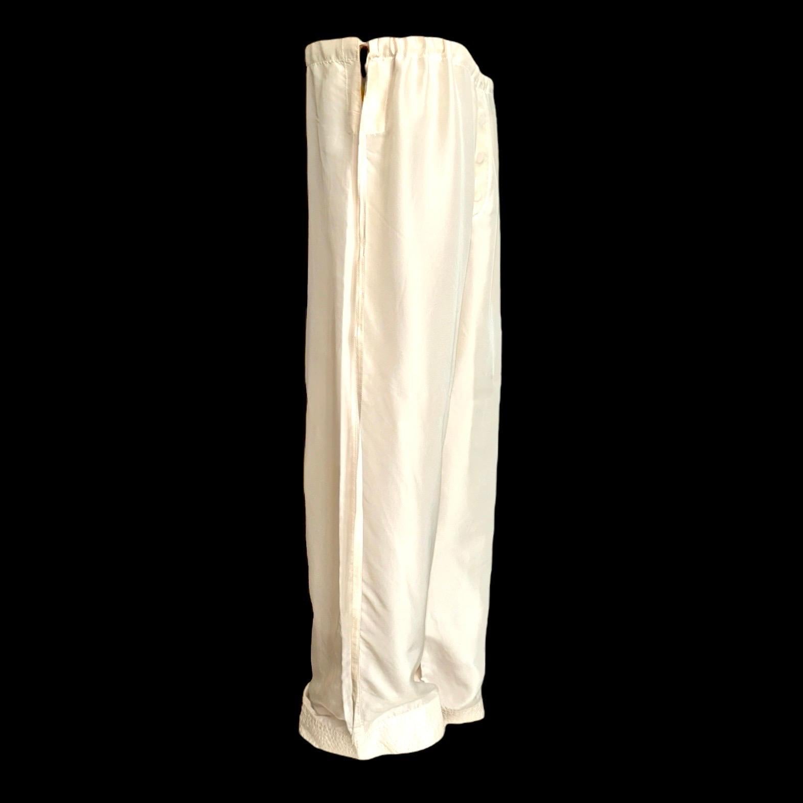 SELTENE Gucci by Tom Ford Herren Frühjahr 2001 Weißer Kimono-Hose aus reiner Seide für Herren im Zustand „Gut“ im Angebot in Switzerland, CH