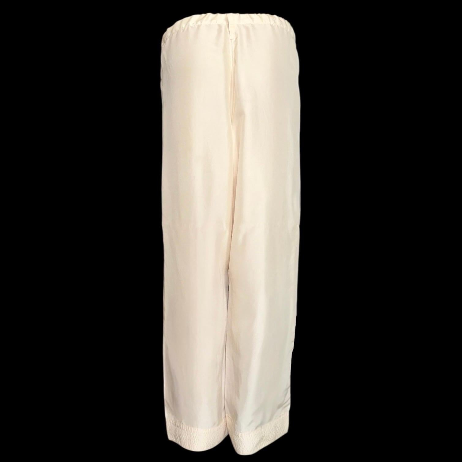 SELTENE Gucci by Tom Ford Herren Frühjahr 2001 Weißer Kimono-Hose aus reiner Seide für Herren im Angebot 1