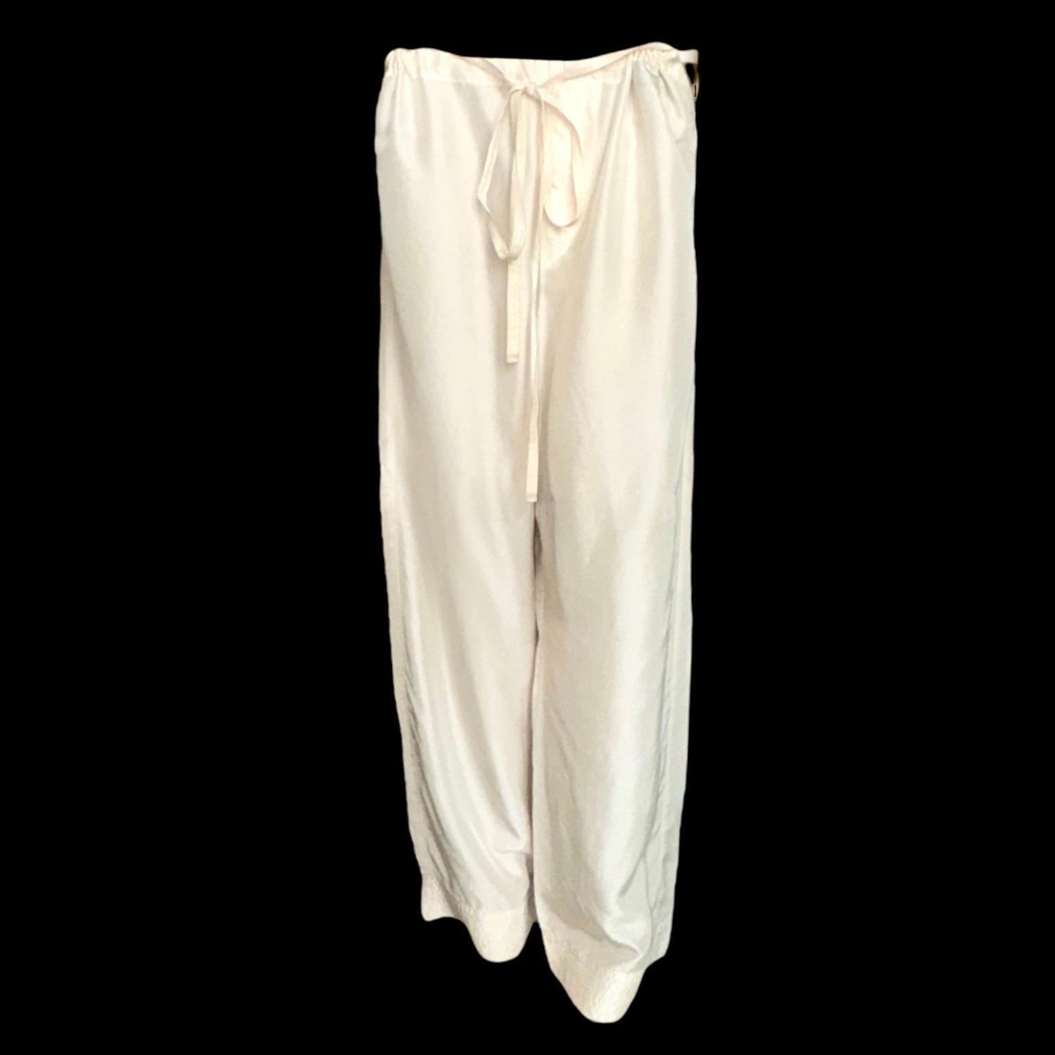 SELTENE Gucci by Tom Ford Herren Frühjahr 2001 Weißer Kimono-Hose aus reiner Seide für Herren im Angebot 2