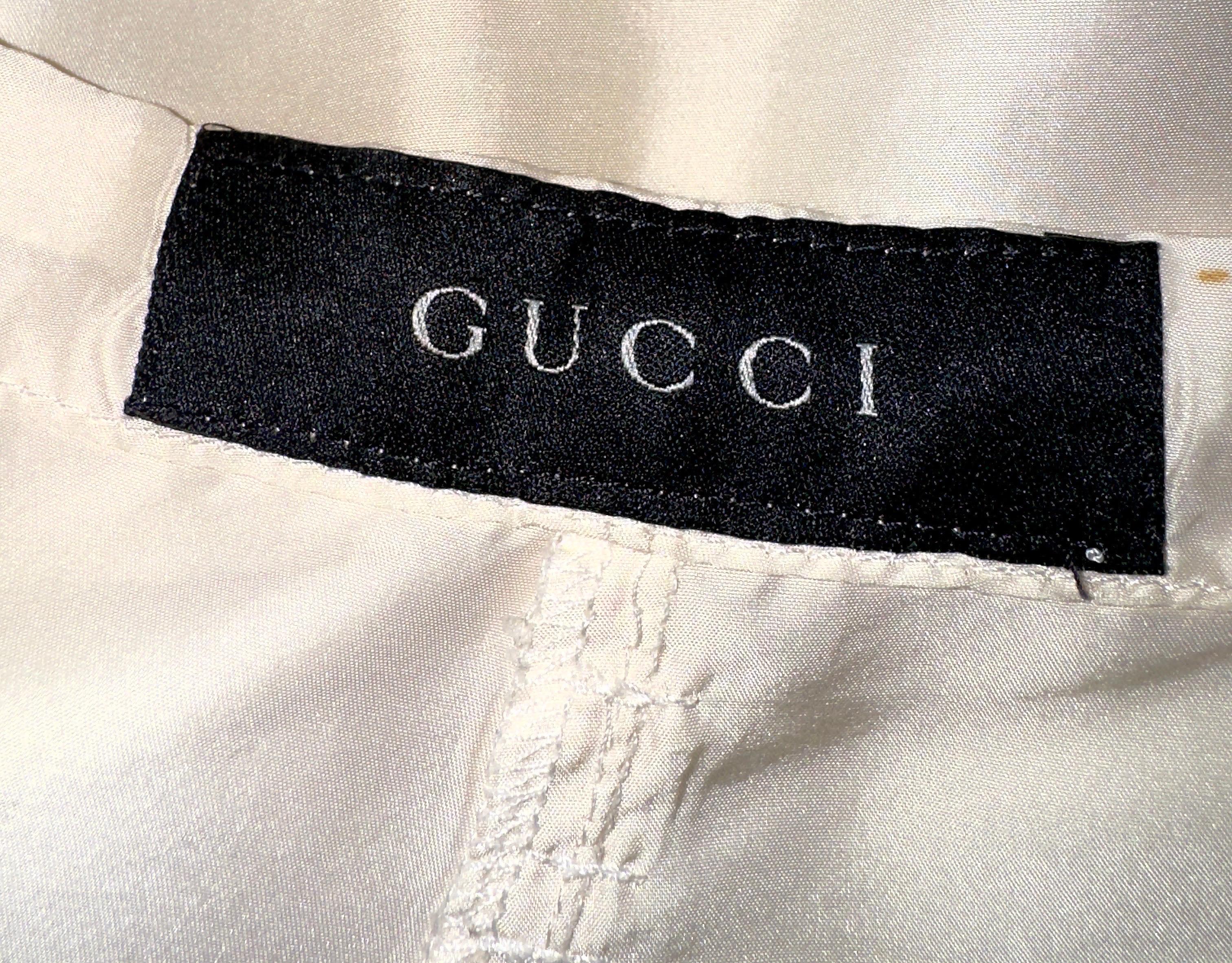 SELTENE Gucci by Tom Ford Herren Frühjahr 2001 Weißer Kimono-Hose aus reiner Seide für Herren im Angebot 6