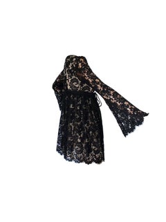 UNWORN Rare Gucci by Tom Ford SS 1996 Black Lace Mini Dress Gown 38