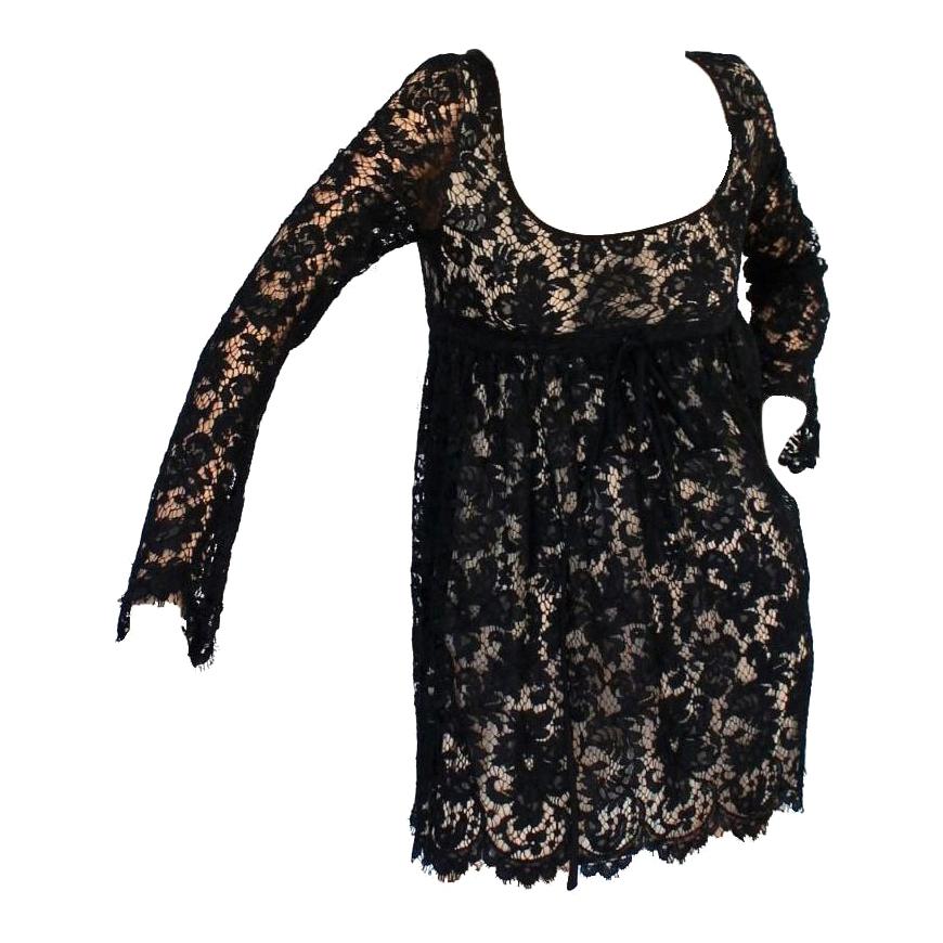 UNWORN Rare Gucci by Tom Ford SS 1996 Black Lace Mini Dress Gown