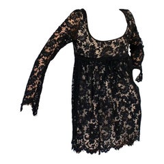 UNWORN Rare Gucci by Tom Ford SS 1996 Black Lace Mini Dress Gown 38
