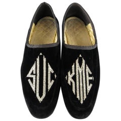 Used Rare Gucci by Tom Ford „SUCK ME“ Spring 2003 Velvet Slippers Loafers