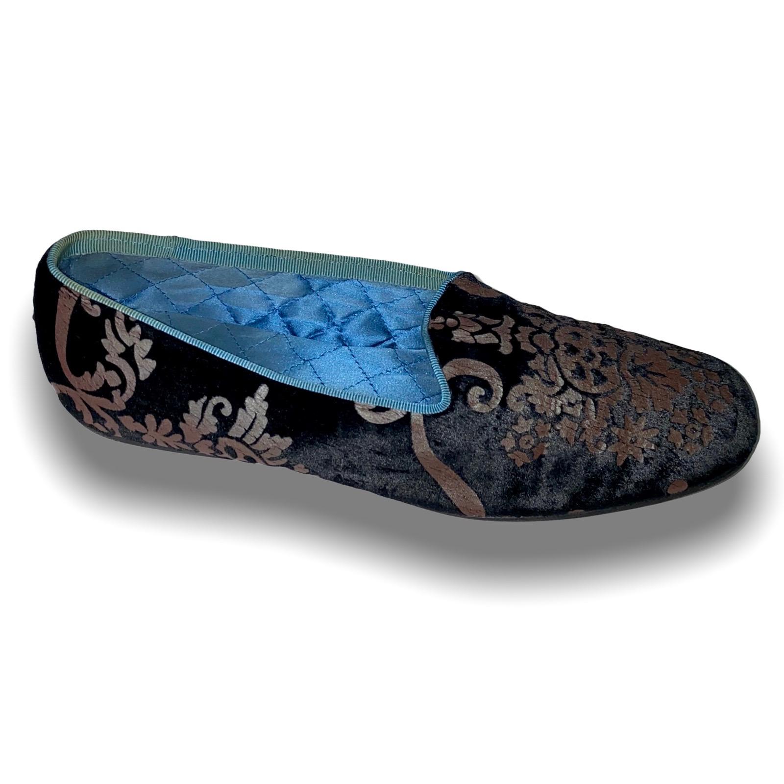 Women's Rare Gucci by Tom Ford Velvet Brocade Print Flats Slippers Loafers 8.5B For Sale