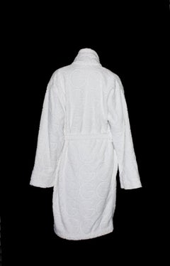 Rare Gucci by Tom Ford White GG Logo Terrycloth Terry Towel Bath Robe Coat