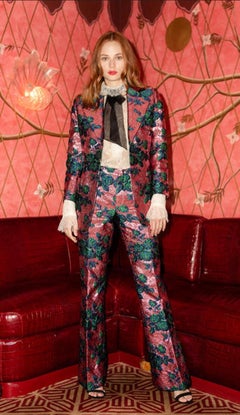 Rare Gucci Floral brocade pants -1970s-style similar worn by Harry Styles .