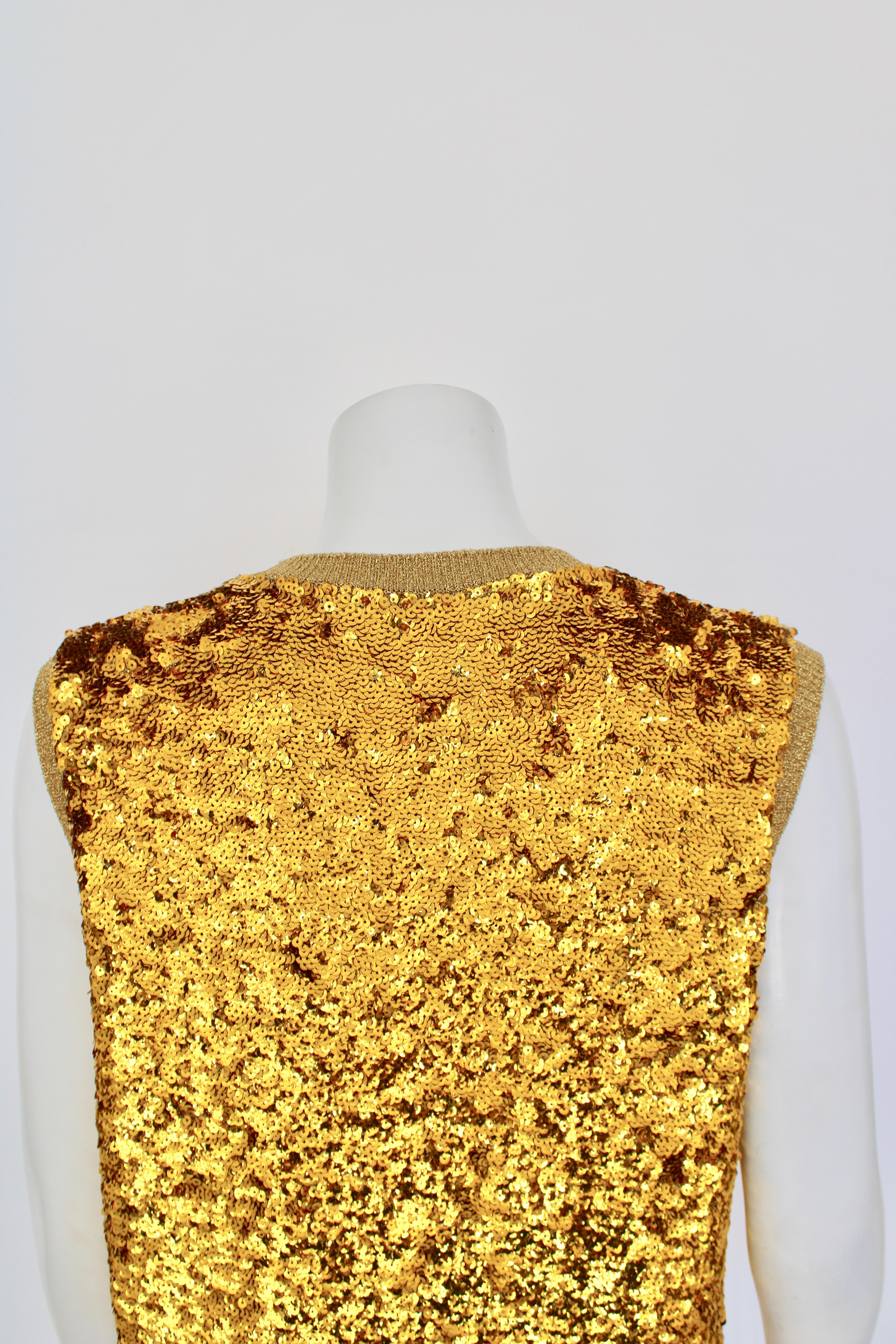 Brown RARE Gucci Gold Sequin dress For Sale