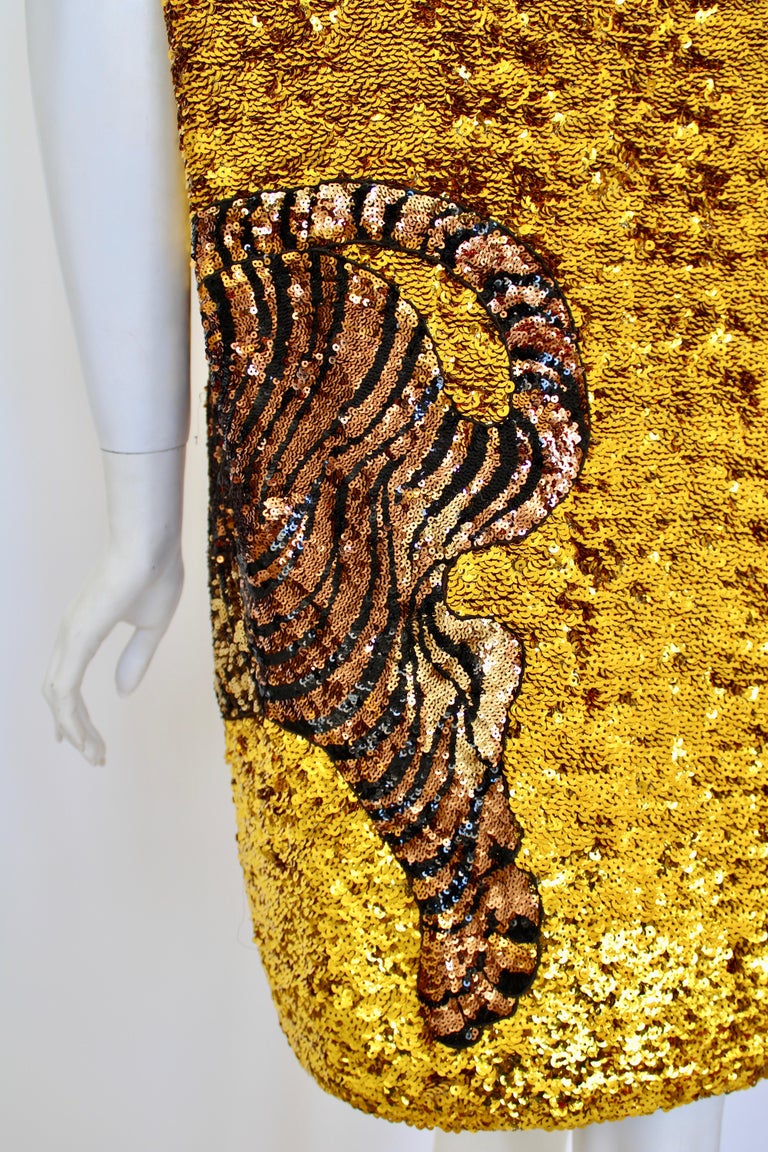 RARE Gucci Gold Sequin dress For Sale at 1stDibs