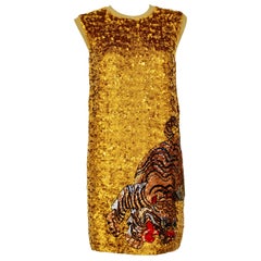 RARE Gucci Gold Pailletten Kleid