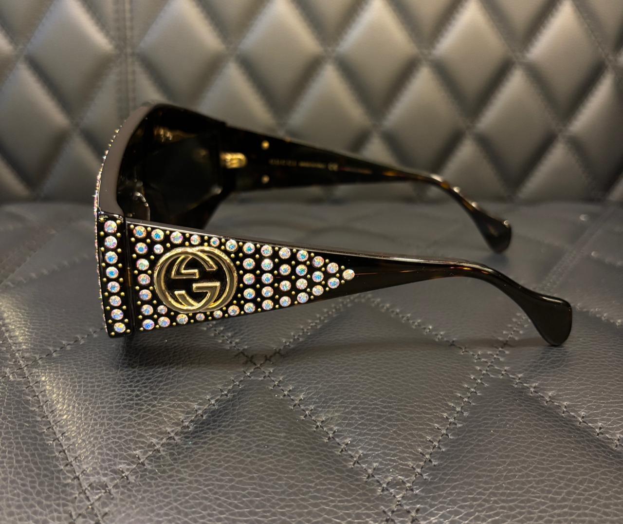 Rari occhiali da sole Gucci Hollywood Night Crystal Shield in vendita 6
