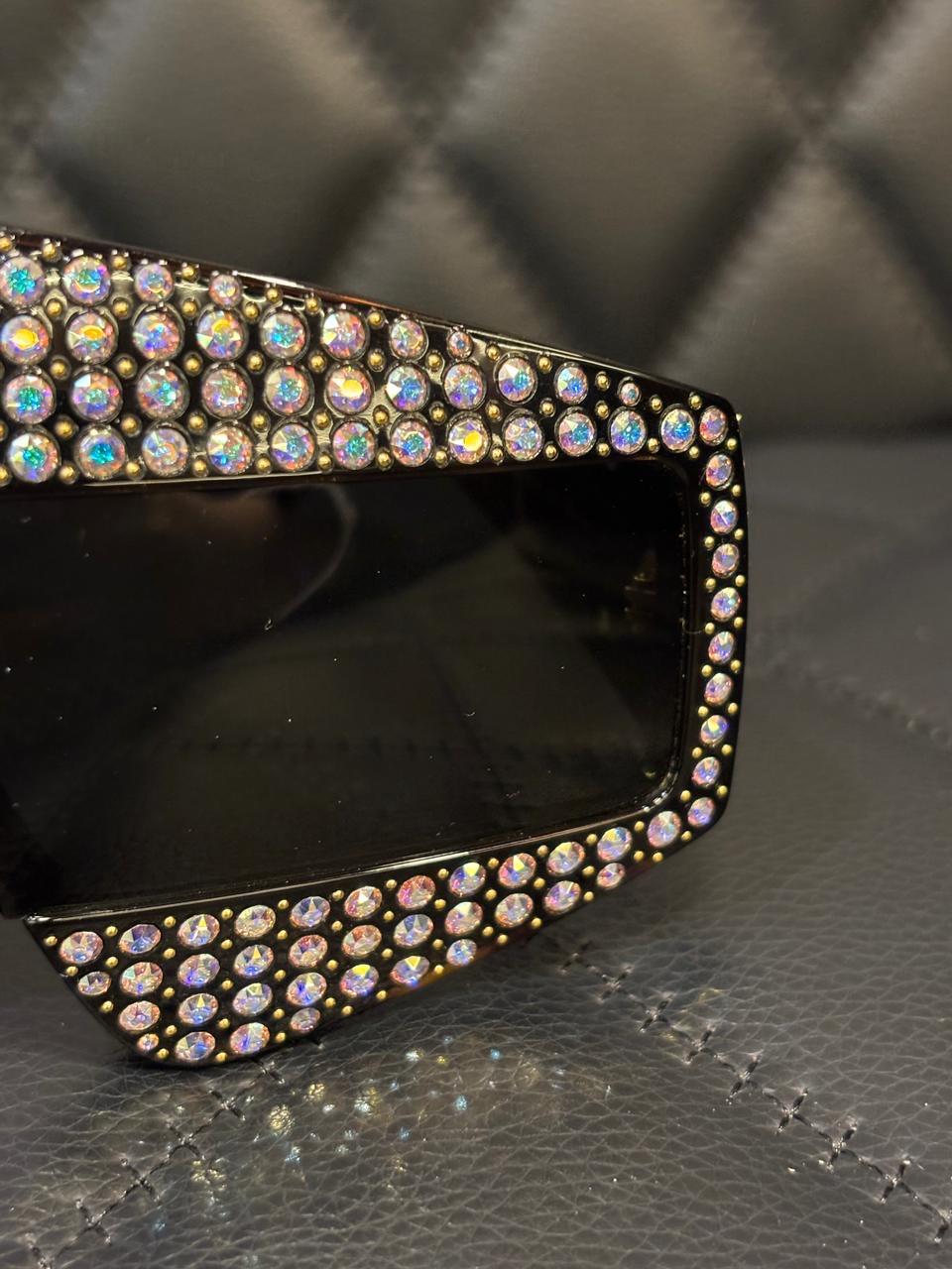 Rari occhiali da sole Gucci Hollywood Night Crystal Shield in vendita 2