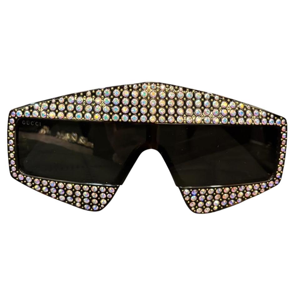 Rari occhiali da sole Gucci Hollywood Night Crystal Shield in vendita