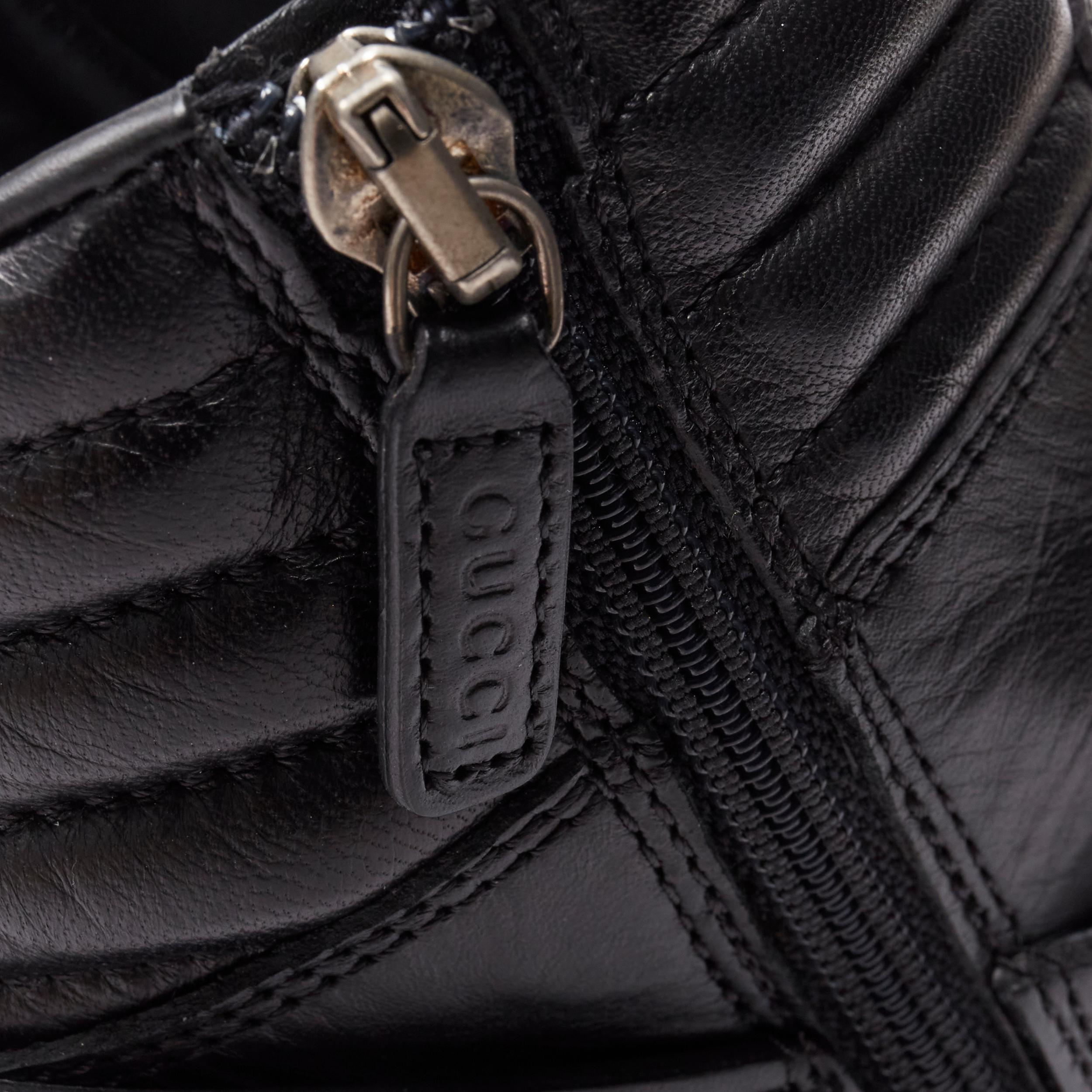 Seltener GUCCI Horsebit Harness High Top aus schwarzem Leder mit Gummisohle UK8 EU42 5