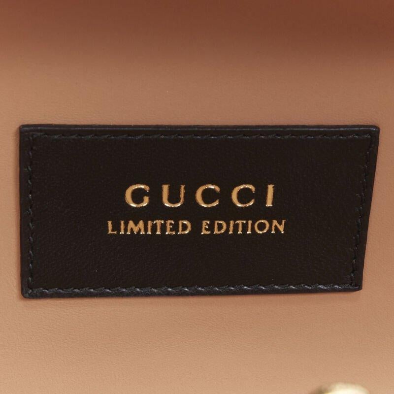 rare GUCCI Limited Edition black Double Swallow crystal pearl embellished clutch 4