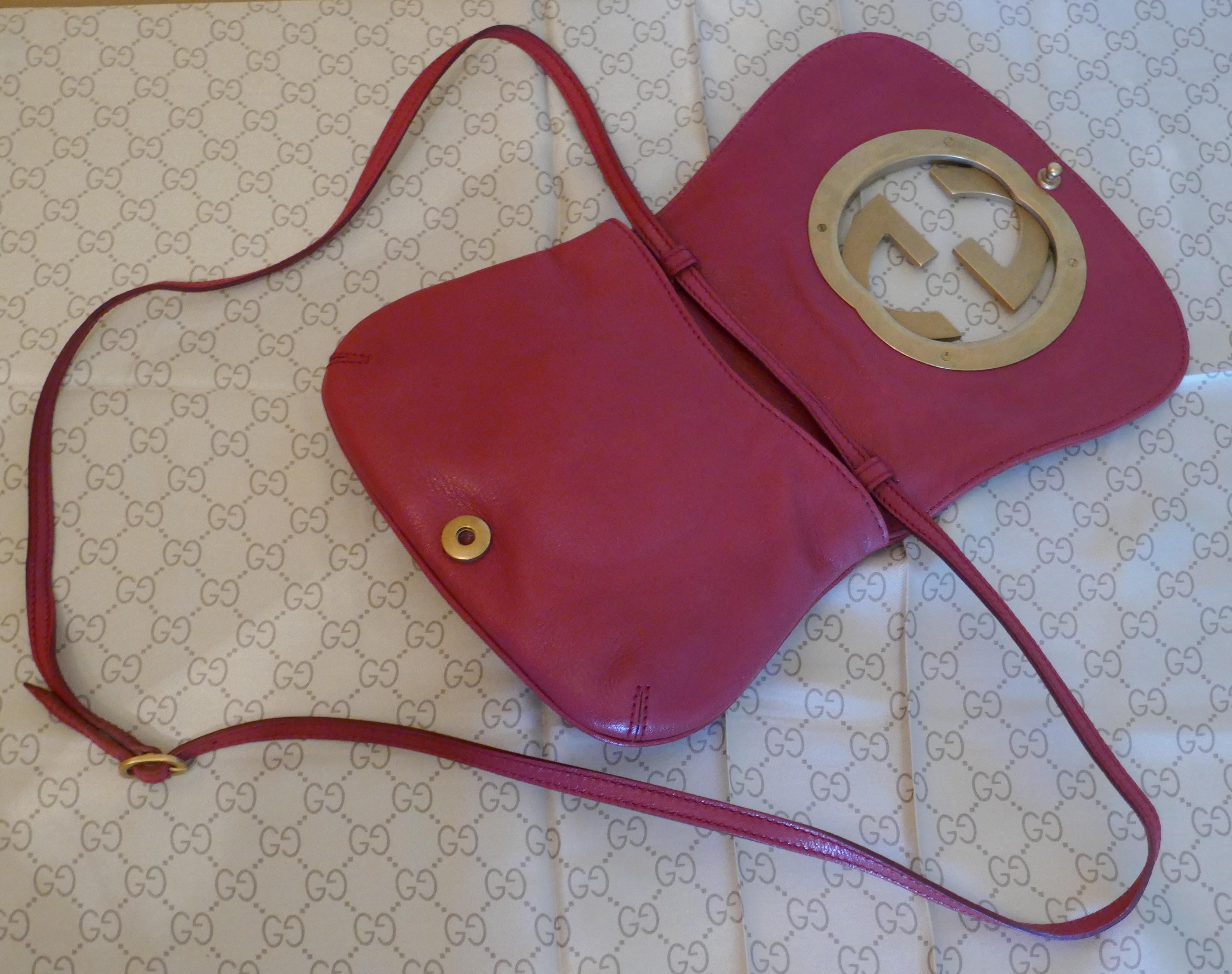 Rare Gucci Soho Pink Leather Messenger Shoulder Bag Purse   For Sale 3