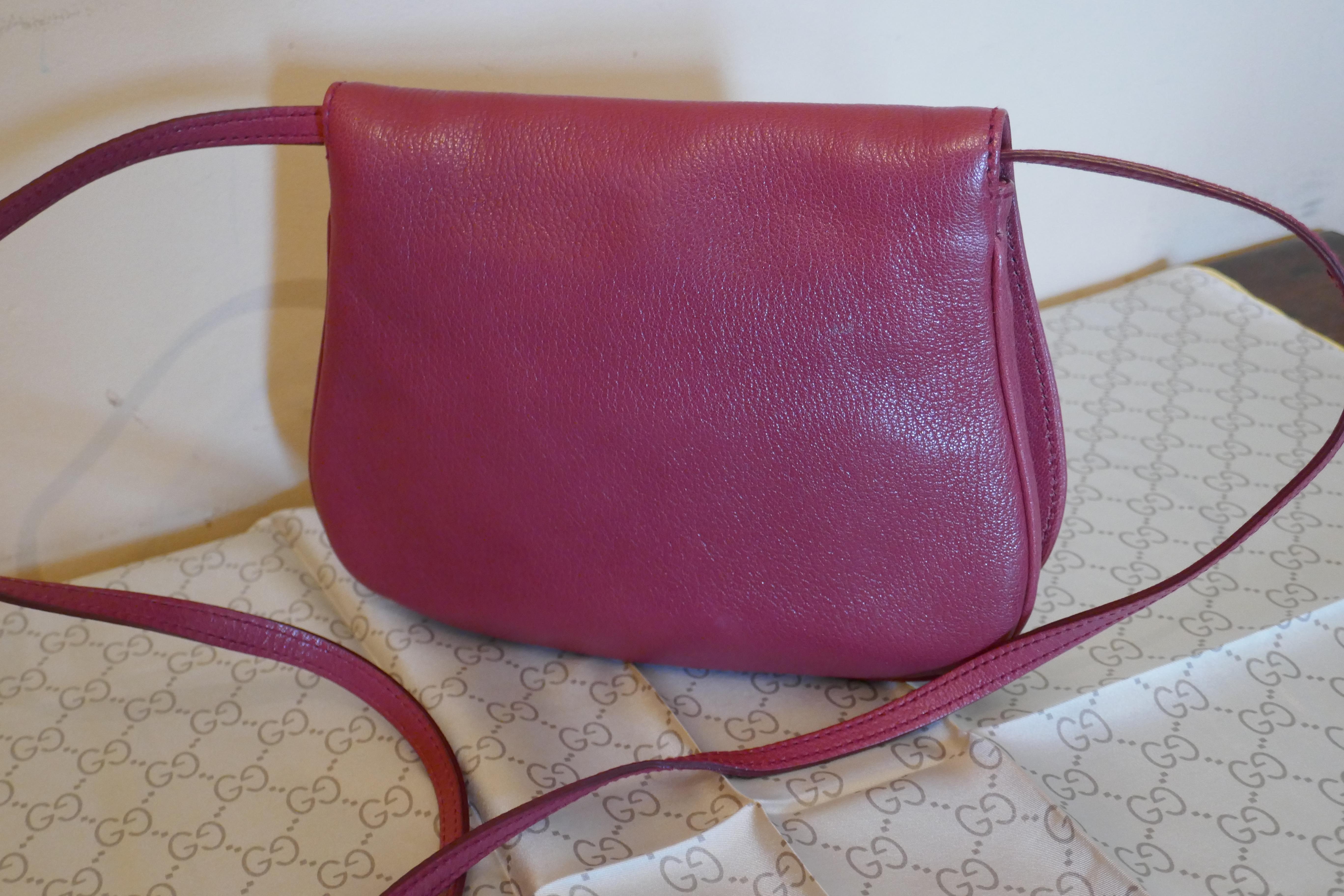 Rare Gucci Soho Pink Leather Messenger Shoulder Bag Purse   For Sale 7