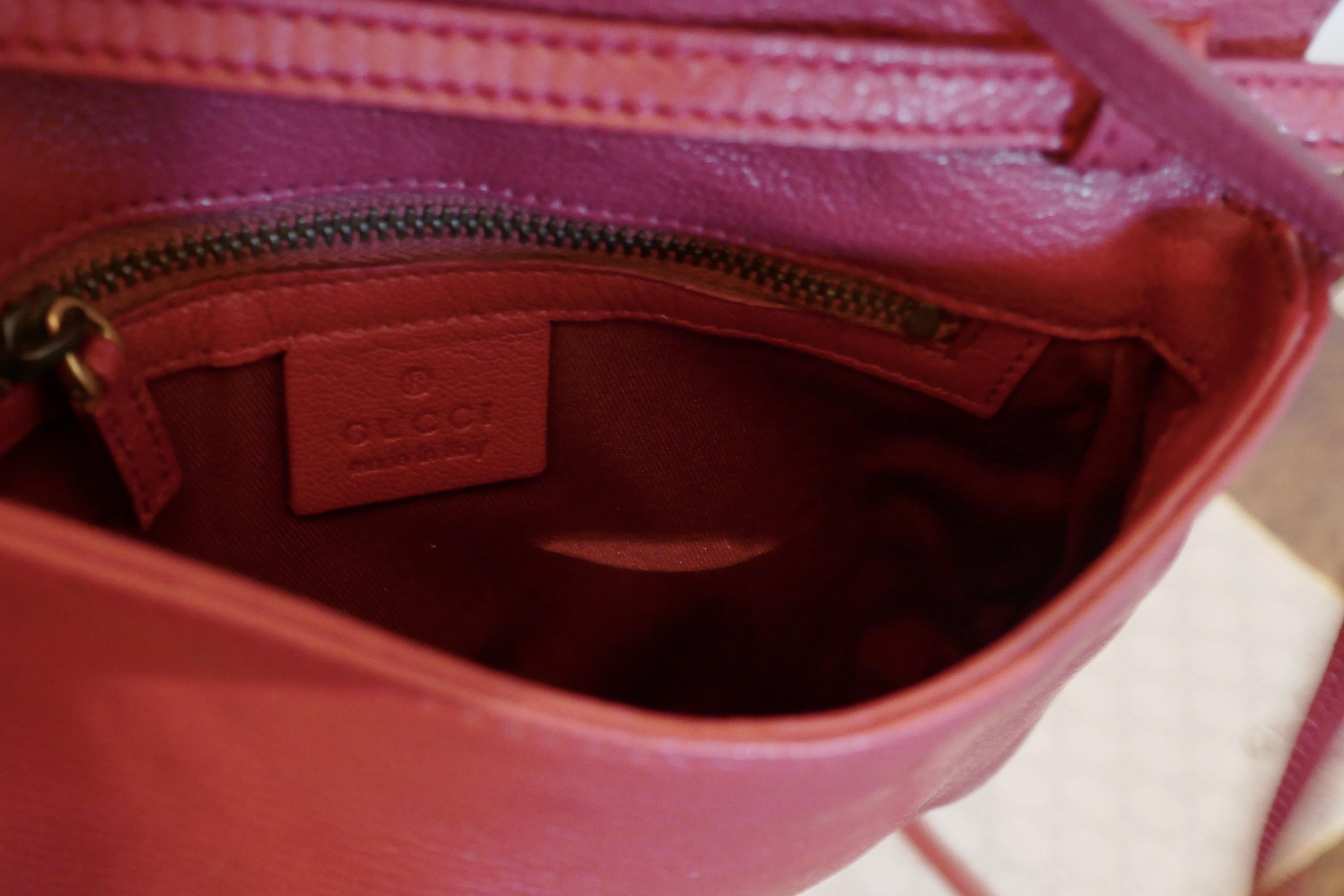 Women's Rare Gucci Soho Pink Leather Messenger Shoulder Bag Purse For Sale