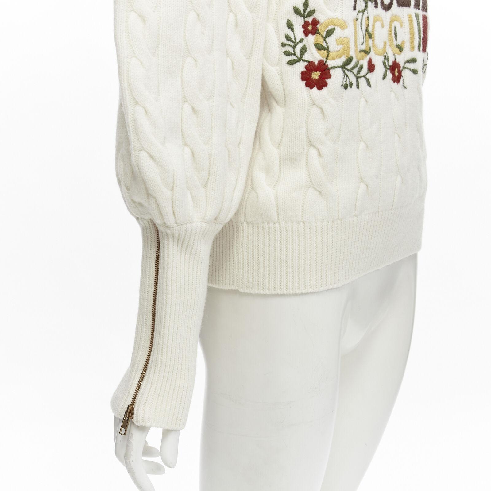 rare GUCCI THE NORTH FACE wool floral logo embroidery cable knit turtleneck XS
Reference: AAWC/A00245
Brand: Gucci
Designer: Alessandro Michele
Collection: The North Face Drop 2
Material: 100% Wool
Color: Beige, Multicolour
Pattern: Floral
Extra