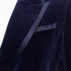 rare GUCCI Tom Ford 1996 Runway blue velvet tuxedo piping blazer jacket IT44 L