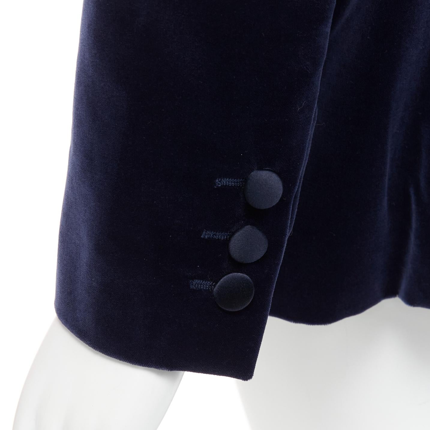 rare GUCCI Tom Ford 1996 Runway blue velvet tuxedo piping blazer jacket IT44 L 3