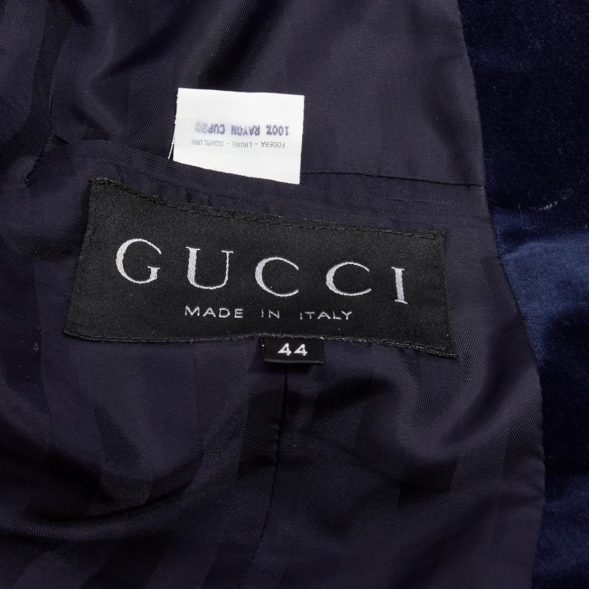 rare GUCCI Tom Ford 1996 Runway blue velvet tuxedo piping blazer jacket IT44 L 4