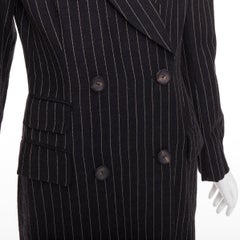 rare GUCCI Tom Ford 1996 Vintage Runway black wool pinstripe overcoat IT42 M