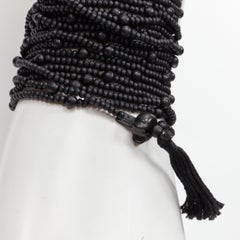 rare GUCCI Tom Ford 2002 Runway Ebony Cross black beaded fringed wrap bracelet