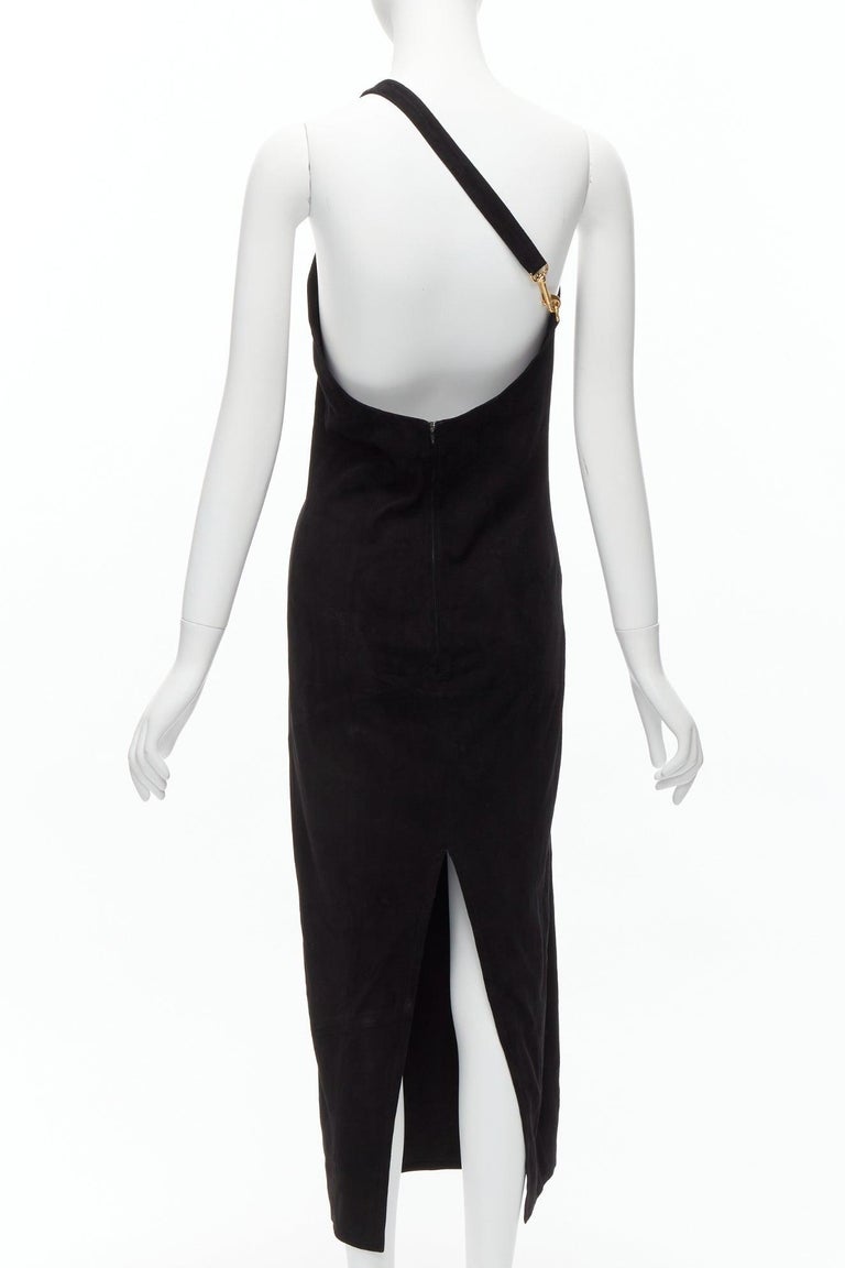 rare GUCCI TOM FORD genuine suede gold buckle backless pencil dress IT42 M at 1stDibs rare GUCCI TOM FORD genuine suede gold buckle backless pencil dress IT42 M at 1stDibs