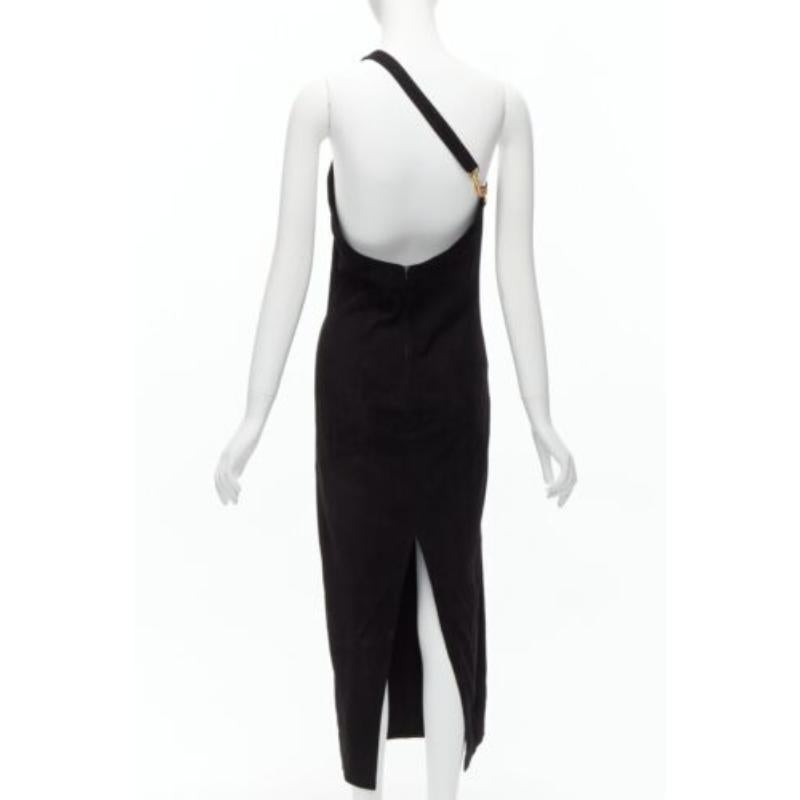 rare GUCCI TOM FORD genuine suede gold buckle backless pencil dress IT42 M
Reference: TGAS/D00655
Brand: Gucci
Designer: Tom Ford
Material: Suede, Metal
Color: Black
Pattern: Solid
Closure: Zip
Extra Details: Gold clasp buckle at back.
Made in: