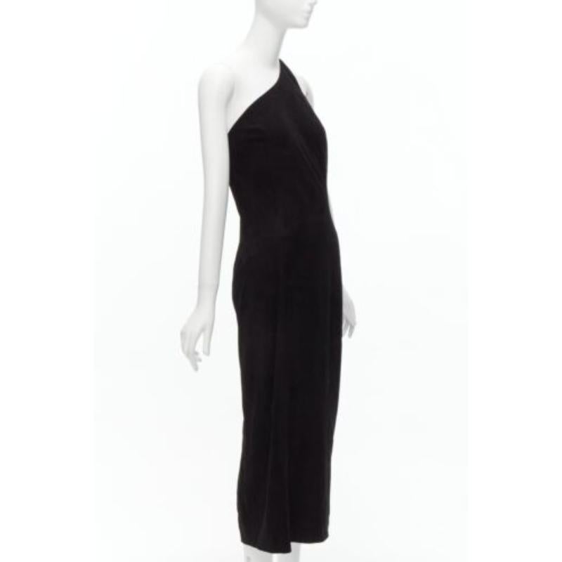 rare GUCCI TOM FORD genuine suede gold buckle backless pencil dress IT42 M In Good Condition In Hong Kong, NT